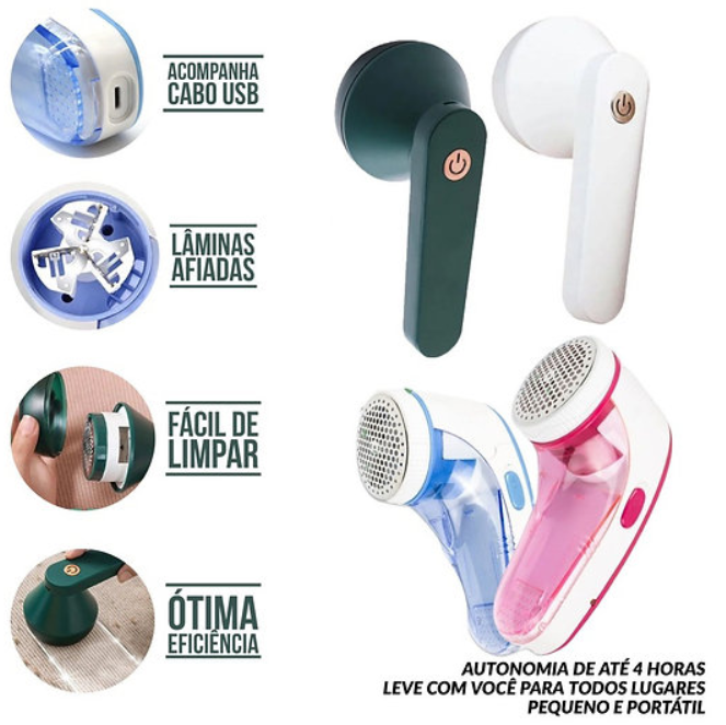 Aparelho Elétrico - Papa bolinhas removedor (Tira pelos e fiapos das roupas)