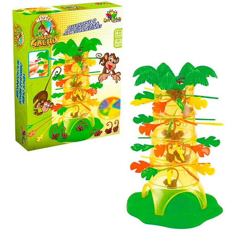 Jogo cada macaco no seu Galho - Brinquedo Infantil - 2 UNIDADES
