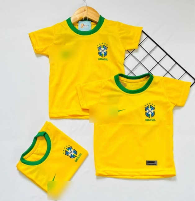 Camiseta Infantíl Seleção Brasileira – Tecido Dry Fit - Copa do Mundo