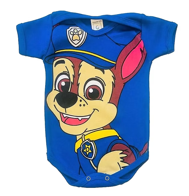 Body Bebê Mesversário Temático Patrulha Canina - Chase