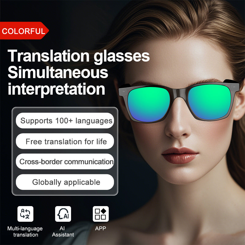 Smart Glasses with AI Translator BT Glasses Hands-Free Music & Calls Outdoor Sports Headphones Waterproof for Men & Woman-8