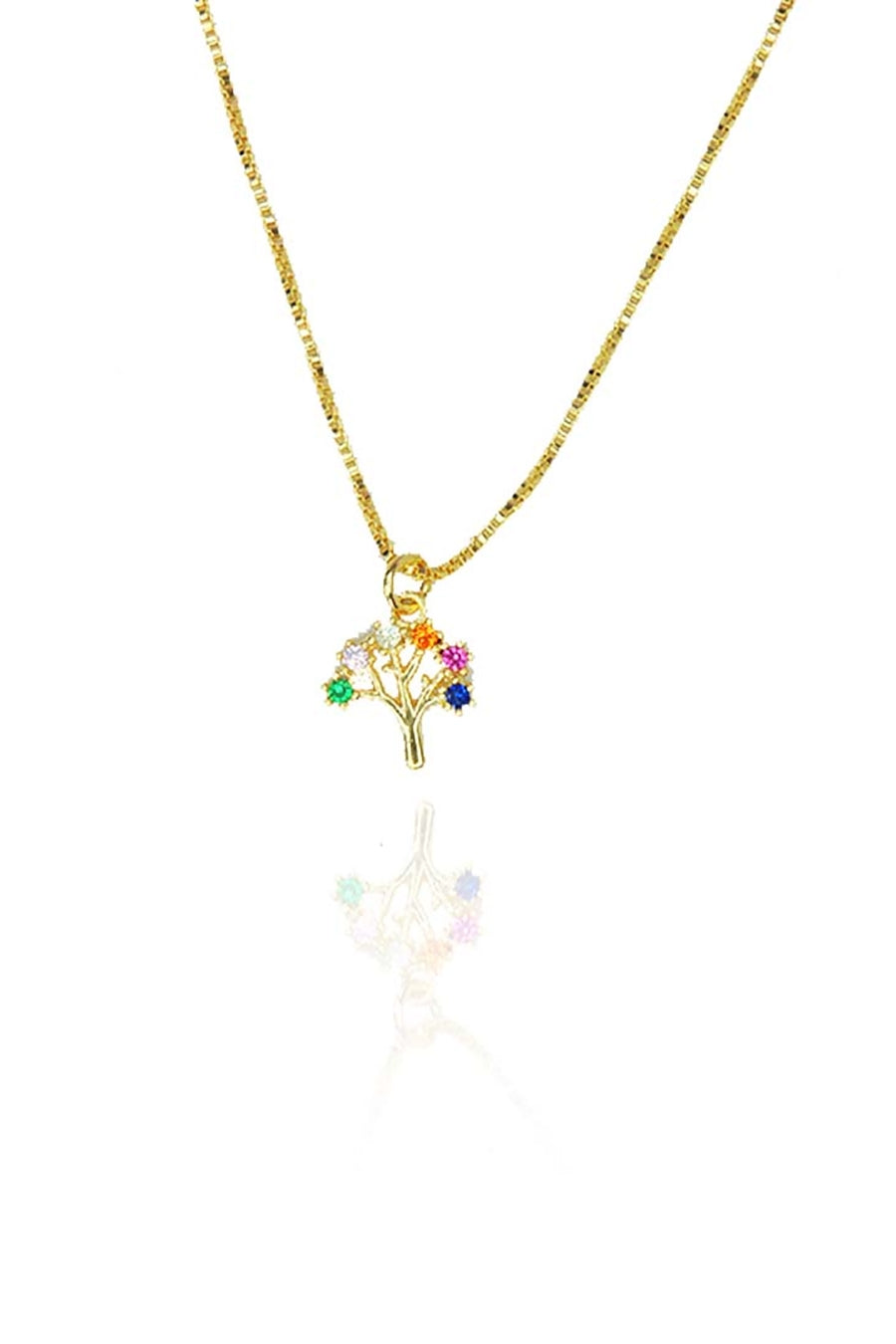 Choker Árvore da Vida Colorida Banhado em Ouro 18k