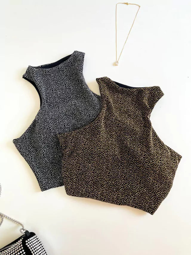 Cropped em Lurex Cavado Graciela Ref. 232