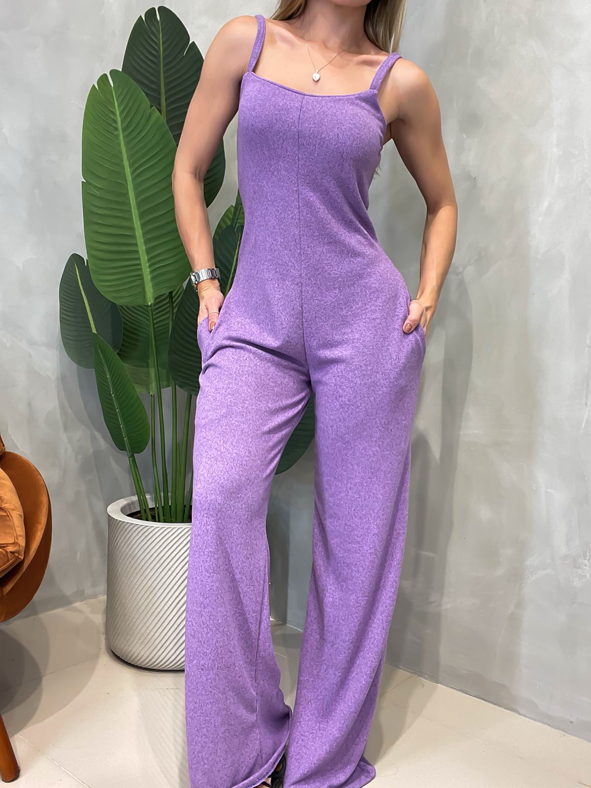 Conjunto em Lãnzinha Macacão e Blusa Manga Curta Ariana Ref. 1577