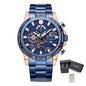 MEGIR Luxury Business Quartz Watches for Mens Stainless Steel Strap Men Casual Wristwatches Waterproof Man Clock Chronograph-13