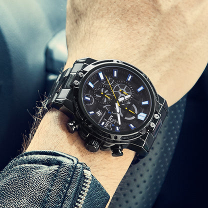 MEGIR Luxury Business Quartz Watches for Mens Stainless Steel Strap Men Casual Wristwatches Waterproof Man Clock Chronograph-1
