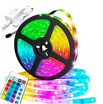 Fita Led RGB colorida de 5 metros com Controle Remoto