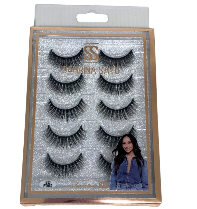 Cílios Postiços 8D F002 com 05 Pares Sabrina Sato SP3133 - Box c/ 12 unid
