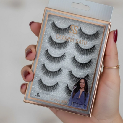 Cílios Postiços 8D F002 com 05 Pares Sabrina Sato SP3133 - Box c/ 12 unid