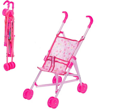 Carrinho de Boneca Bebê e Dobrável de Passeio Infantil