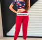 Calça feminina Malha Canelada Jogger