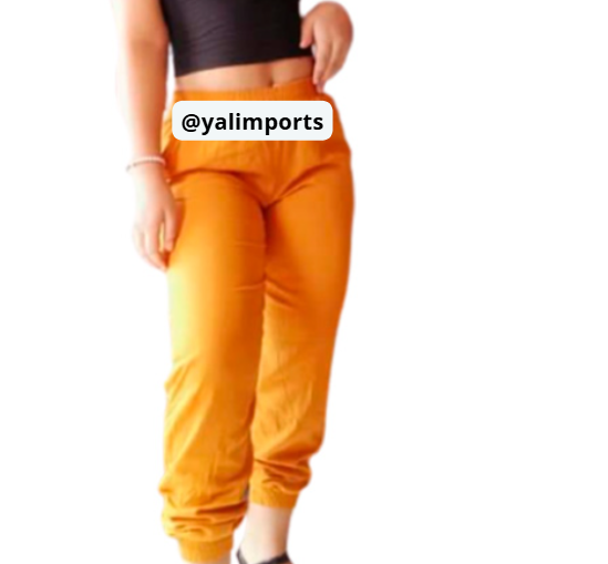Calça feminina Malha Canelada Jogger