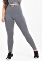 Calça legging cintura alta cinza mescla com elástico