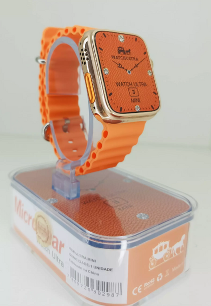 Smartwatch 8 Ultra laranja Microwear mini 3