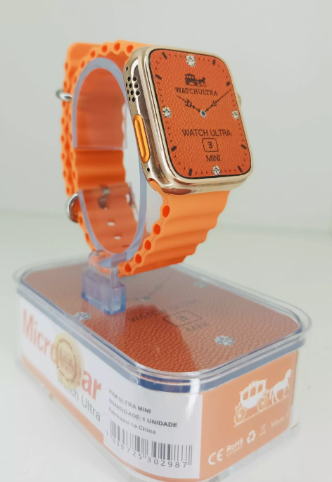 Smartwatch 8 Ultra laranja Microwear mini 3