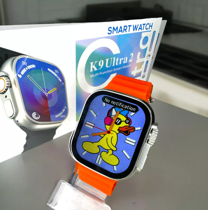 Relógio Smartwatch K9 Ultra 2 série 9 Ultra prata com 2 pulseiras