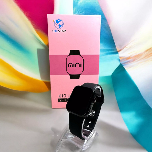 Relógio Smartwatch K10 MINI ULTRA preto serie 10 Amoled com 2 pulseiras