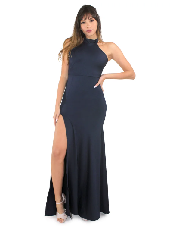 Vestido longo para festas com detalhe busto