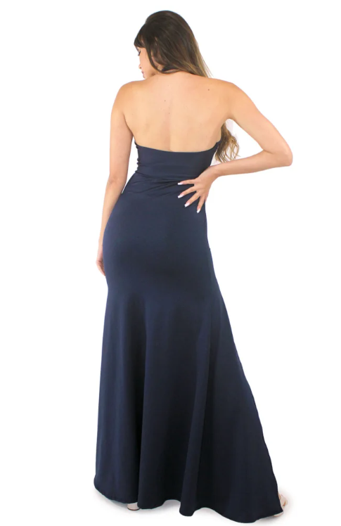 Vestido longo para festas com detalhe busto