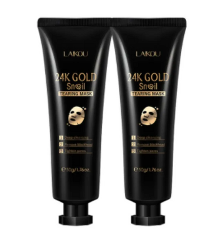 Kit com 2 máscaras hidratantes destacável - Gold Foil Snail