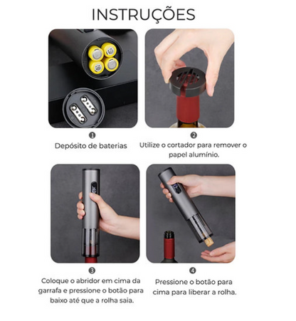 Abridor de garrafa de Vinho - 4 em 1