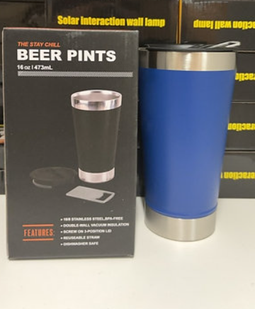 Copo térmico 502ml c/ abridor e tampa Inox - Bebidas geladas e quentes