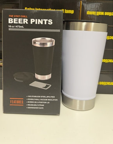 Copo térmico 502ml c/ abridor e tampa Inox - Bebidas geladas e quentes