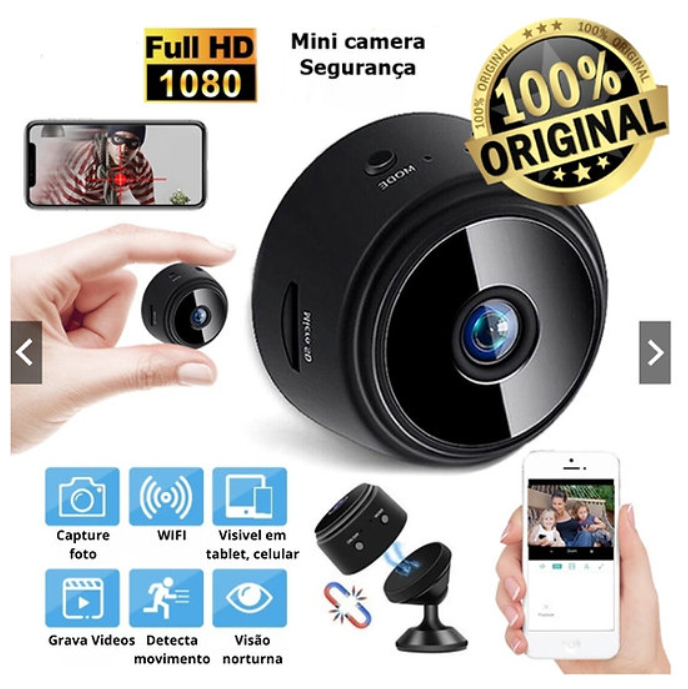 Mini câmera de segurança - A9 Original S/ Fio c/ Suporte HD