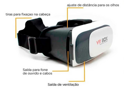 Óculos Vr Box 2.0 - realidade virtual + controle cardboard 3d Bluetooth