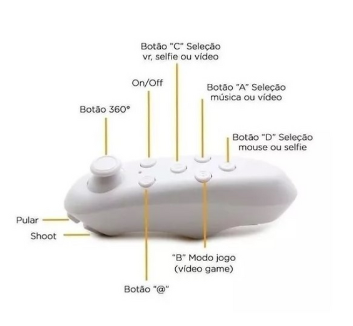Óculos Vr Box 2.0 - realidade virtual + controle cardboard 3d Bluetooth