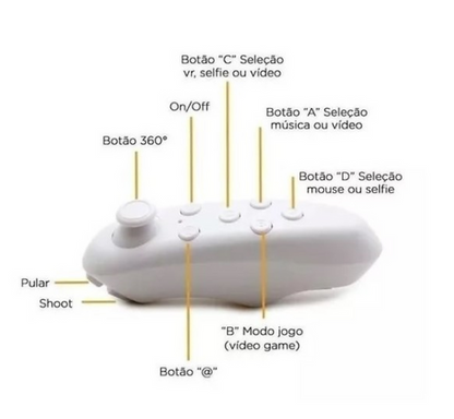 Óculos Vr Box 2.0 - realidade virtual + controle cardboard 3d Bluetooth