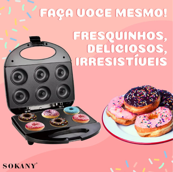 Máquina de Donuts (Rosquinhas) - Antiaderente 6 Partes