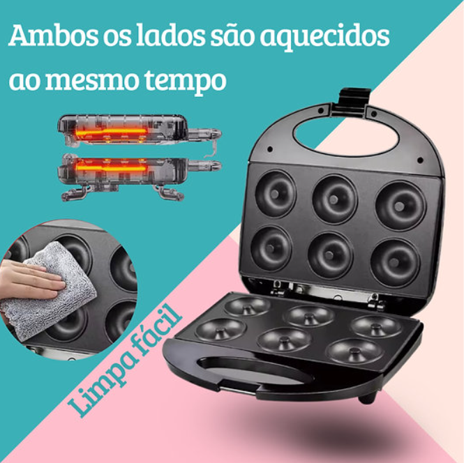 Máquina de Donuts (Rosquinhas) - Antiaderente 6 Partes