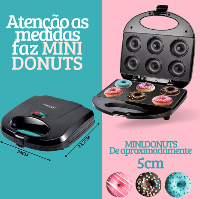 Máquina de Donuts (Rosquinhas) - Antiaderente 6 Partes