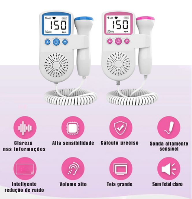 Ultrassom (Monitoramento para ouvir batimentos do seu bebê) - Rosa/Azul - LG-X208