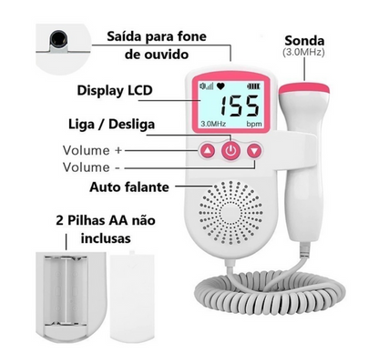 (Doppler fetal) monitor de frequência cardíaca