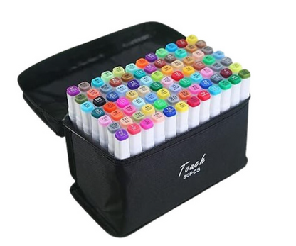 Kit 80 canetinhas coloridas (Ponta Dupla)