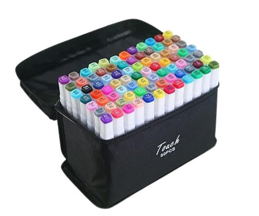 Kit 80 canetinhas coloridas (Ponta Dupla)