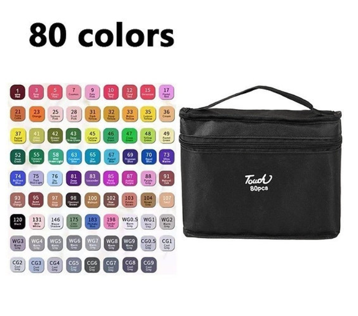 Kit 80 canetinhas coloridas (Ponta Dupla)