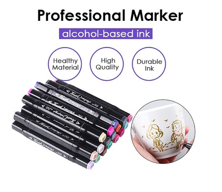 Kit 80 canetinhas coloridas (Ponta Dupla)