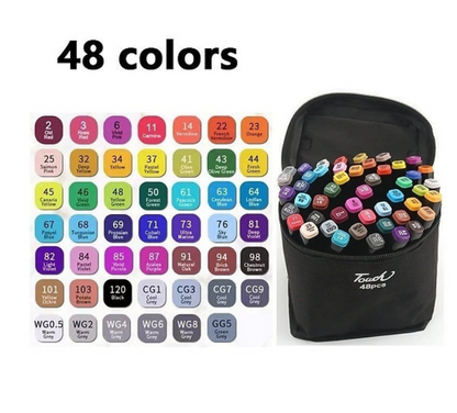 Kit 48 canetinhas coloridas (Ponta Dupla)