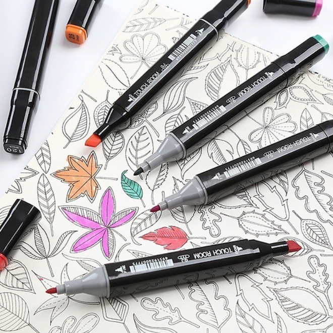 Kit 48 canetinhas coloridas (Ponta Dupla)