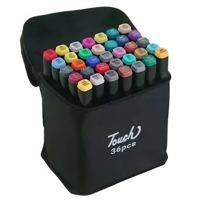 Kit 36 canetinhas coloridas (Ponta Dupla)