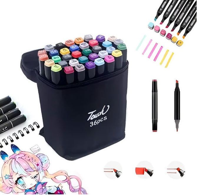 Kit 36 canetinhas coloridas (Ponta Dupla)