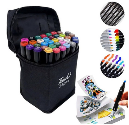 Kit 36 canetinhas coloridas (Ponta Dupla)