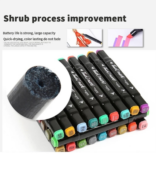 Kit 100 canetinhas coloridas (Ponta Dupla)