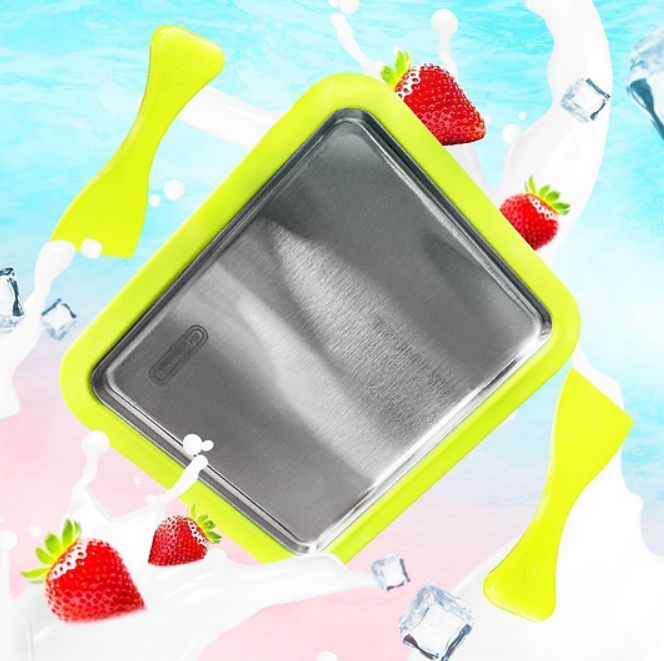 Máquina de fazer sorvete de Iogurte Em Rolo "Sem Fio" (Com 2 Espátulas)