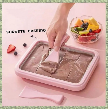 Máquina de fazer sorvete de Iogurte Em Rolo "Sem Fio" (Com 2 Espátulas)