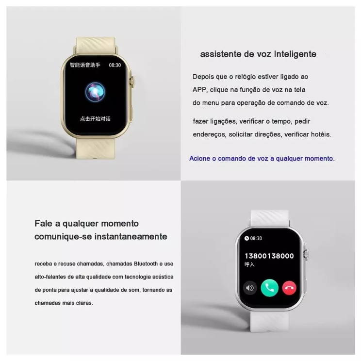 Smartwatch Peje ZW03 Ultra - A prova d'água - Dourado