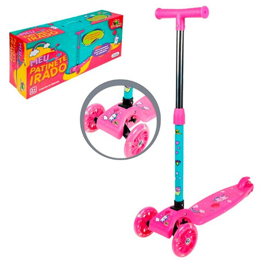 Patinete infantil menina 3 rodas - Com luz nas rodas
